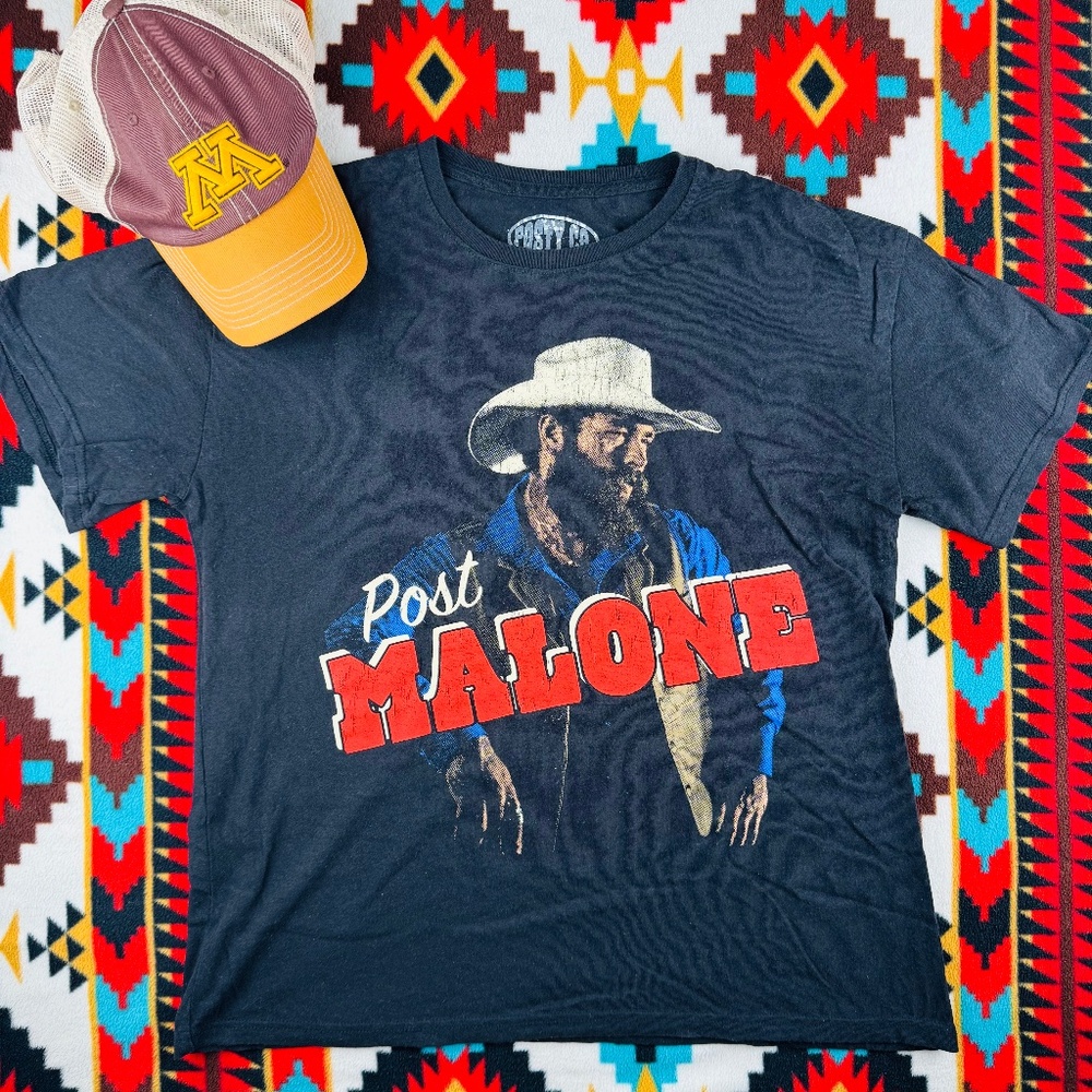 Post Malone Graphic T Shirt Men’s Large Black Country Rap Tee